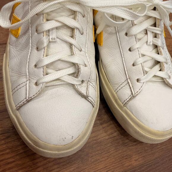 VEJA Campo Logo Leather Sneakers White Yellow Women’s Size 8 - Picture 9 of 9